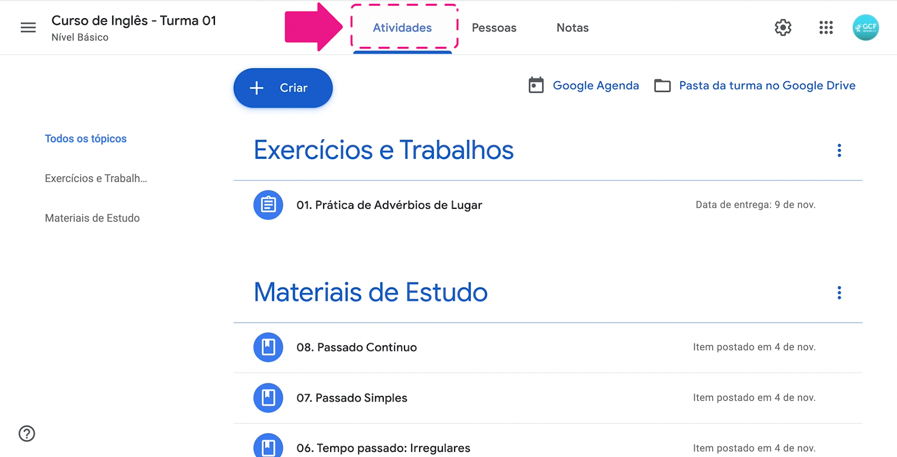 Como criar trabalhos em grupo no Google Sala de Aula 1